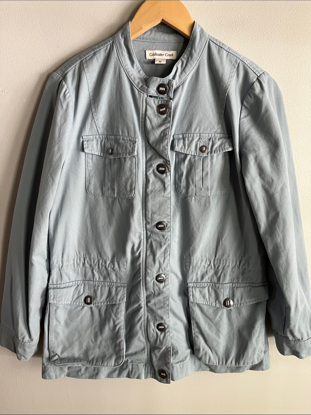 Coldwater Creek Light Blue Utility Jacket Petite Small